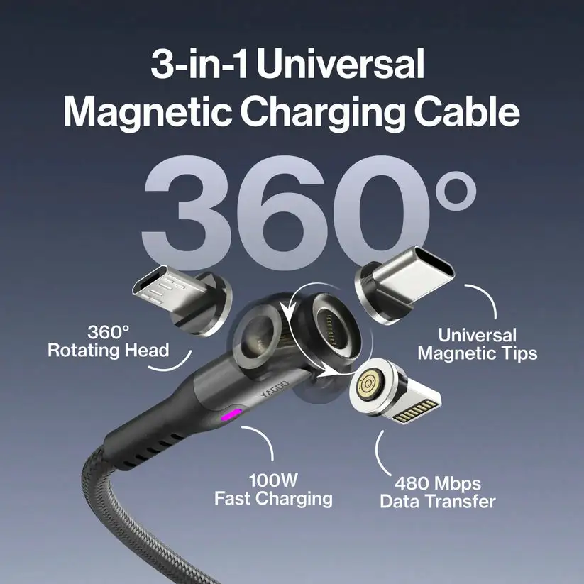 Yagoo® 360 Universal Rotating Charging Cable